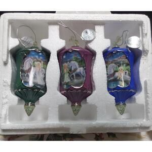 BRADFORD EXCHANGE Where Memories Begin set  3 Unicorn Christmas Ornaments